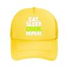 Eat Sleep Cook Repeat Neon Typograph Mesh Baseball Cap For Womens Unisex FeUnisex Beach Dad Hat Hip Hop
