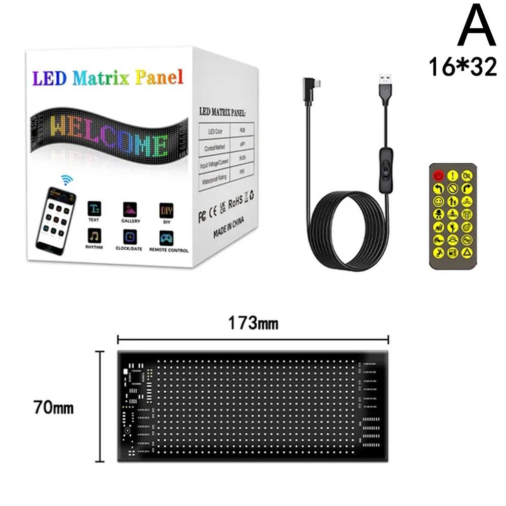 Auto LED Matrix Pixel Panel DIY RGB Beleuchtung Graffiti Scrolling Text Board Windschutzscheibe Werbung Bildschirm Bluetooth APP Steuerung