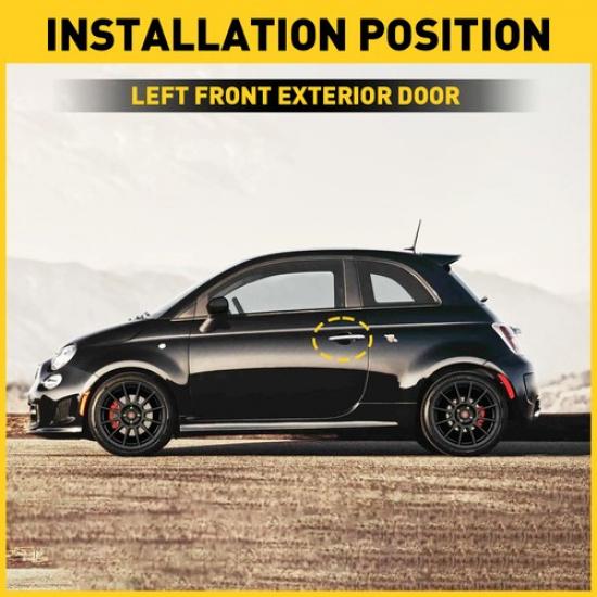 Front Driver Left Side LH Chrome Exterior Door Handle for Fiat 500 2012 13 -