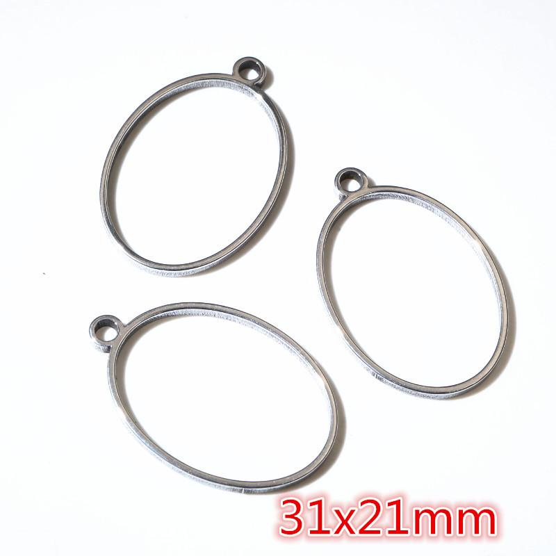 10pcs Oval Round Heart Moon Geometric Shape Stainless Steel Frame Bezel Rings For DIY Neckalce Pendant Charms Jewelry Makings