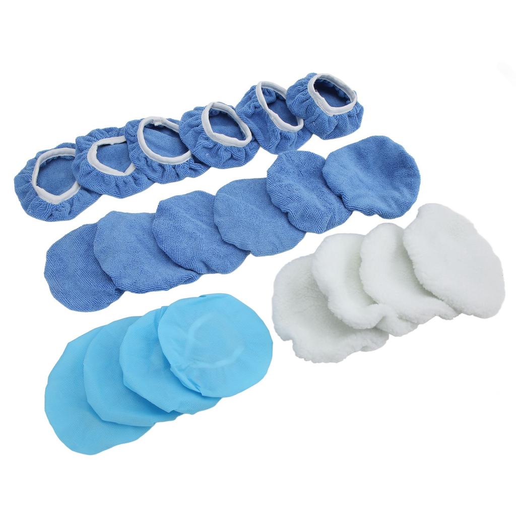 20 Pieces 6in Car Polisher Pad Polishing Buffing Bonnet Set Microfiber for Cars Motorcycles Ships