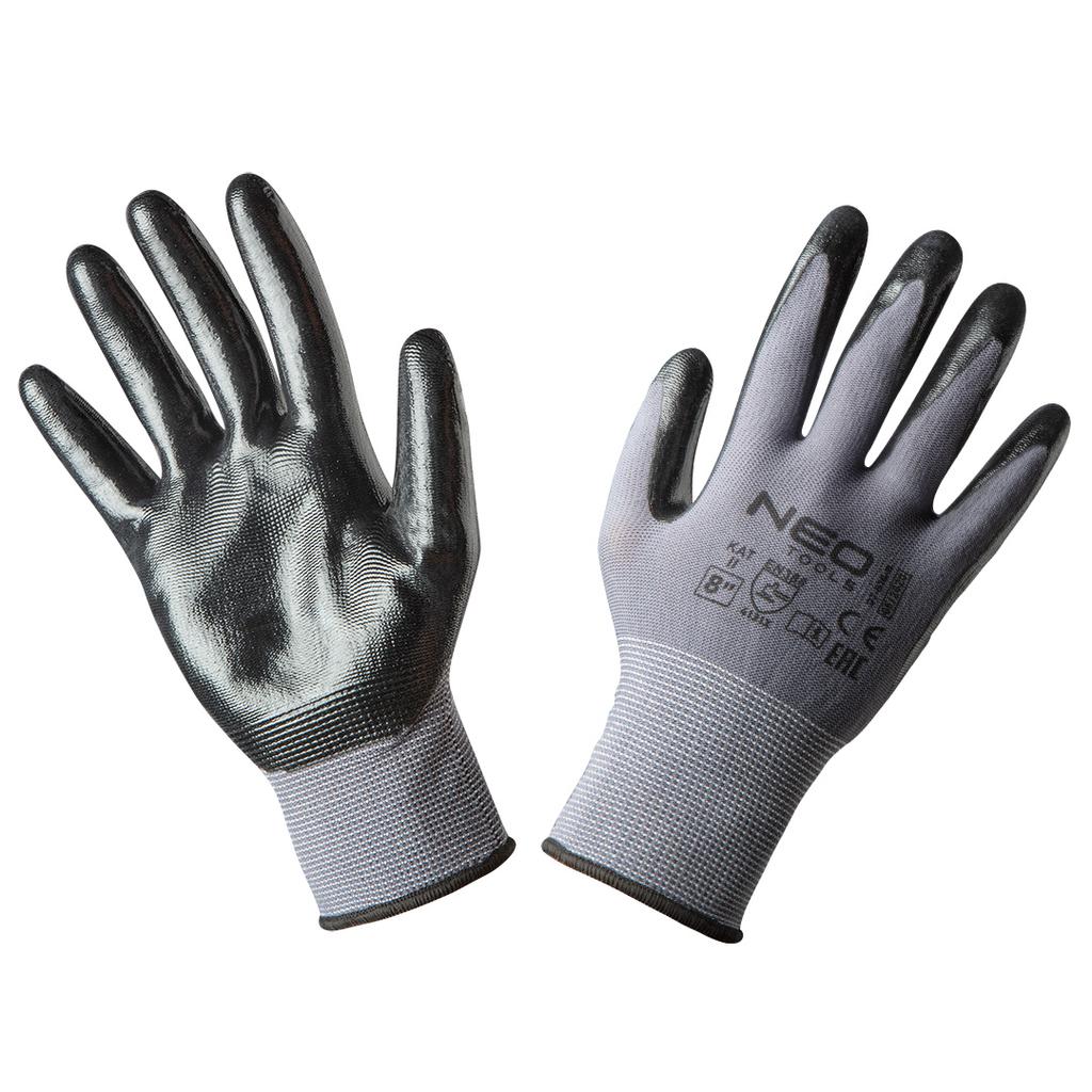 Nitrile-Coated Nylon Work Gloves, 4131X, Size 8