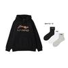 Li Ning Sports Fashion Collection Multicolor Letter Logo Loose Fit Fleece Lined Print Hooded Long Sleeved Sweatshirt YWDT337-1