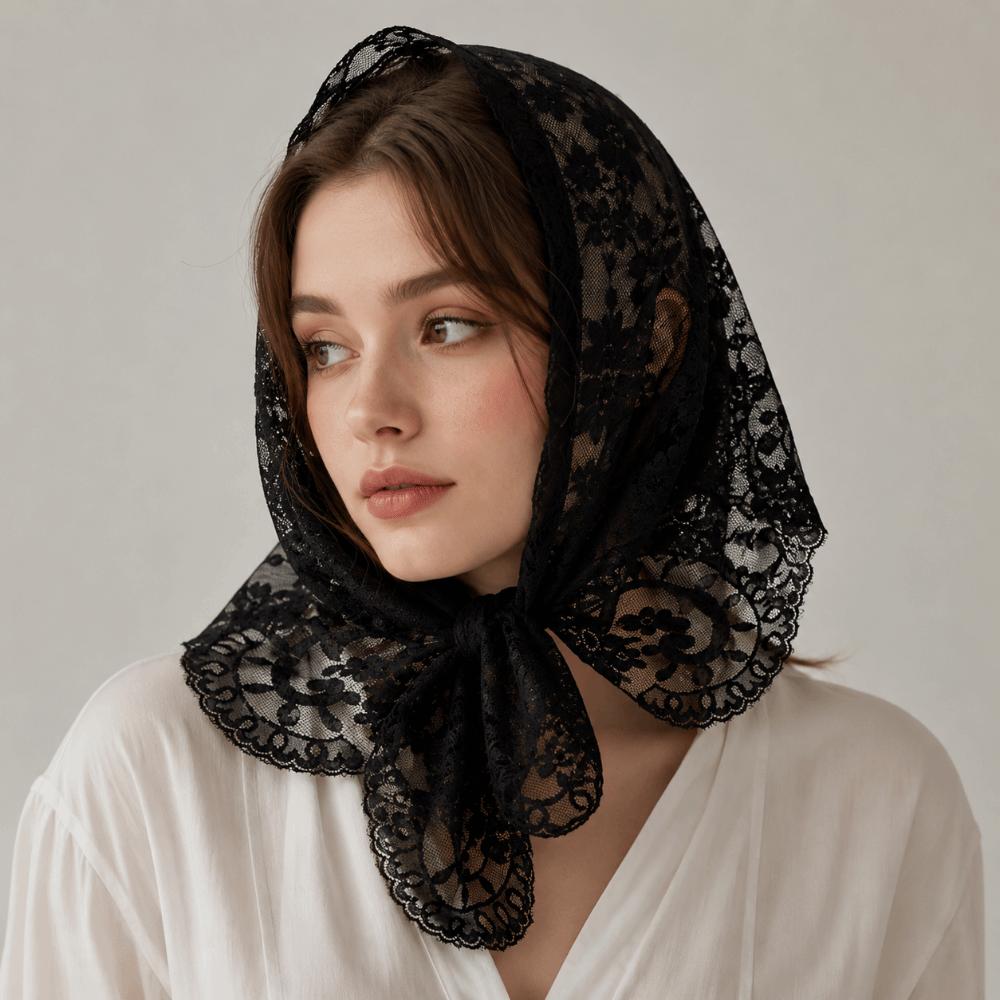 French Style Lace Triangle Scarf Vintage Wedding Headscarf All-match Crochet Head Scarf Party