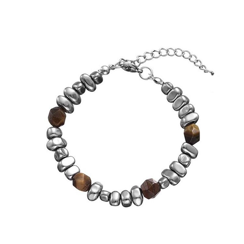 Retro Montage Fragments Beaded Bracelet For Men Stainless Steel Bracelet New Chinese Style Designer Zircon Unisex Accessories