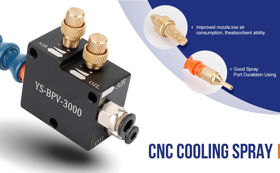 Sistema di Spruzo Lubrificante Raffreddante a Nebbia con Base Magnetica per Fresatrice CNC Pompa di Spruzzo Lubrificante Mini Fresatrice per Metallo Ugello