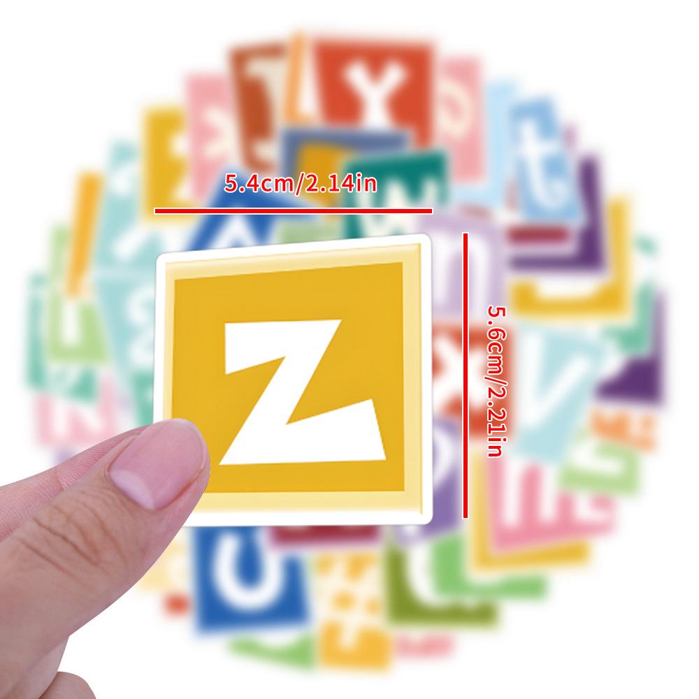 55 English Letters Graffiti Stickers Decorative Scooter Notebook DIY Cartoon Stickers