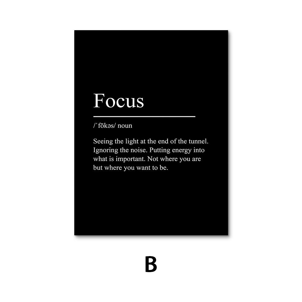 Minimalist Black and White Inspirational Quotes Poster - Modern Print Canvas Wall Art - Nordic Style Decor Frameless