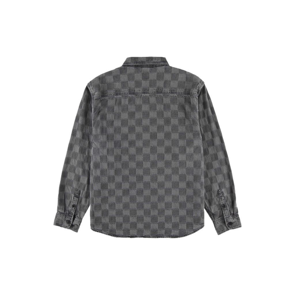 Vans Checkerboard Long Sleeve Denim Shirt Washed Black Unisex VN000P84EMV