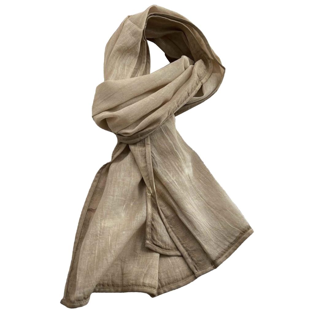 Light Beige Scarf 100% Cotton - 190X33 , Light, Airy, Natural
