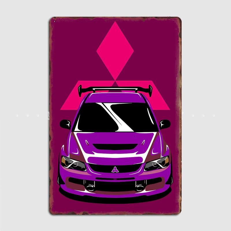 Lancer Evolution Evo X 3000 GT Oldtimer Retro Poster Metallschild Poster Schlafzimmer Interieur Wand Heimdeko Raumdekoration