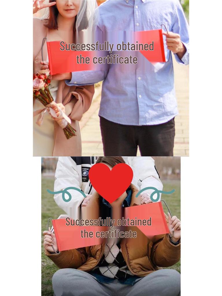 New Year Wedding Photo Props: License & Banner Posing Game