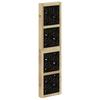 6 Piece Room Divider In Brown and Black Solid Paulownia Wood