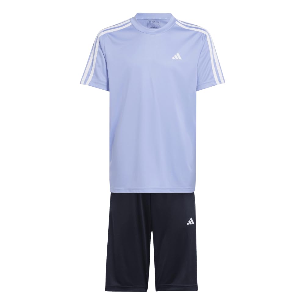

Train Essentials Aero Lady 3 Stripes Regular Fit Training Top and Bottom Set ECM35 Blue Legend J130 [Adidas] Kids Top Spark/White Bottom Ink/White