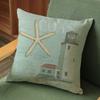 45X45Cm Beach Coast Lighthouse Conch Starfish Pattern Polyester Pillowcase Cushion