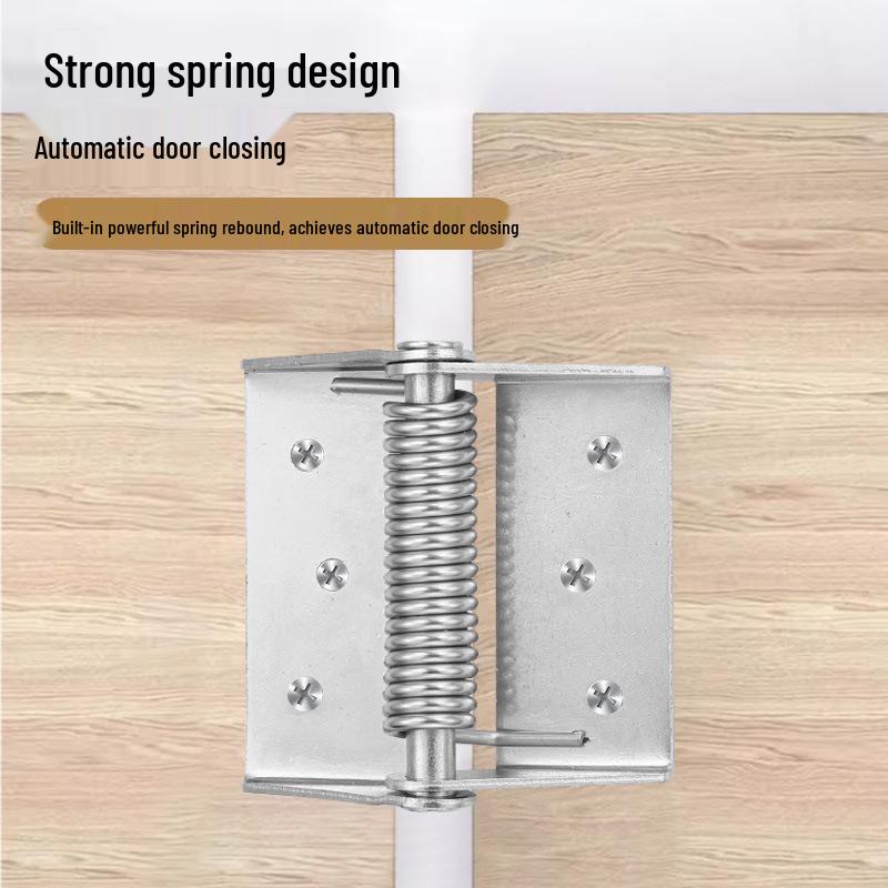 Automatic Closing Spring Hinge for Cabinet Doors – Heavy-Duty Load-Bearing Rebound Hinge