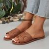 Fashion 2025 New Women's Flat Sandals Exposed Casual Beach Shoes for Comfortable Slippers Indoors and Outdoors