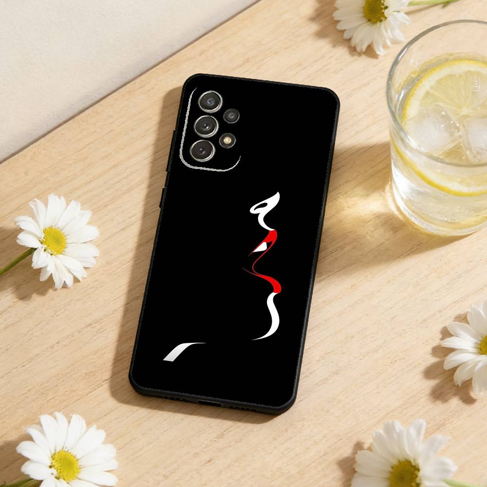 Elegant Line Silhouettes Phone Case For Samsung S26,S25,S24,S21,S22,S23,S30,Ultra,S20,Plus,Soft Black Shell