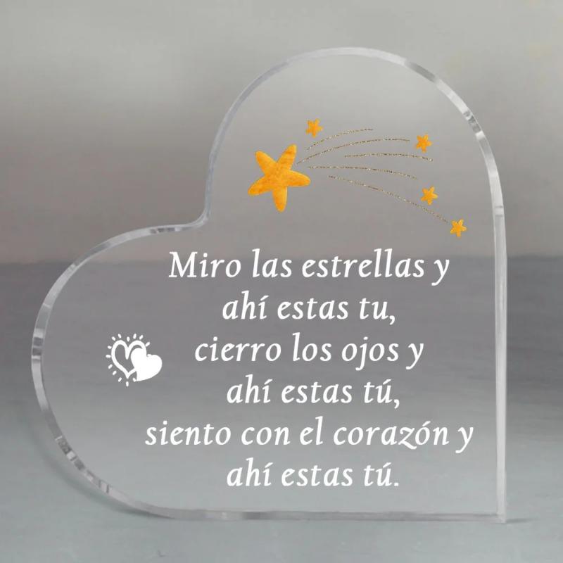 2D Flat Spanish I Love You Gifts Acrylic Desktop Decoration Plaque, Home Decor Plaque Hanging Wall Art Decorative Garden Decoration for Room Door Sign