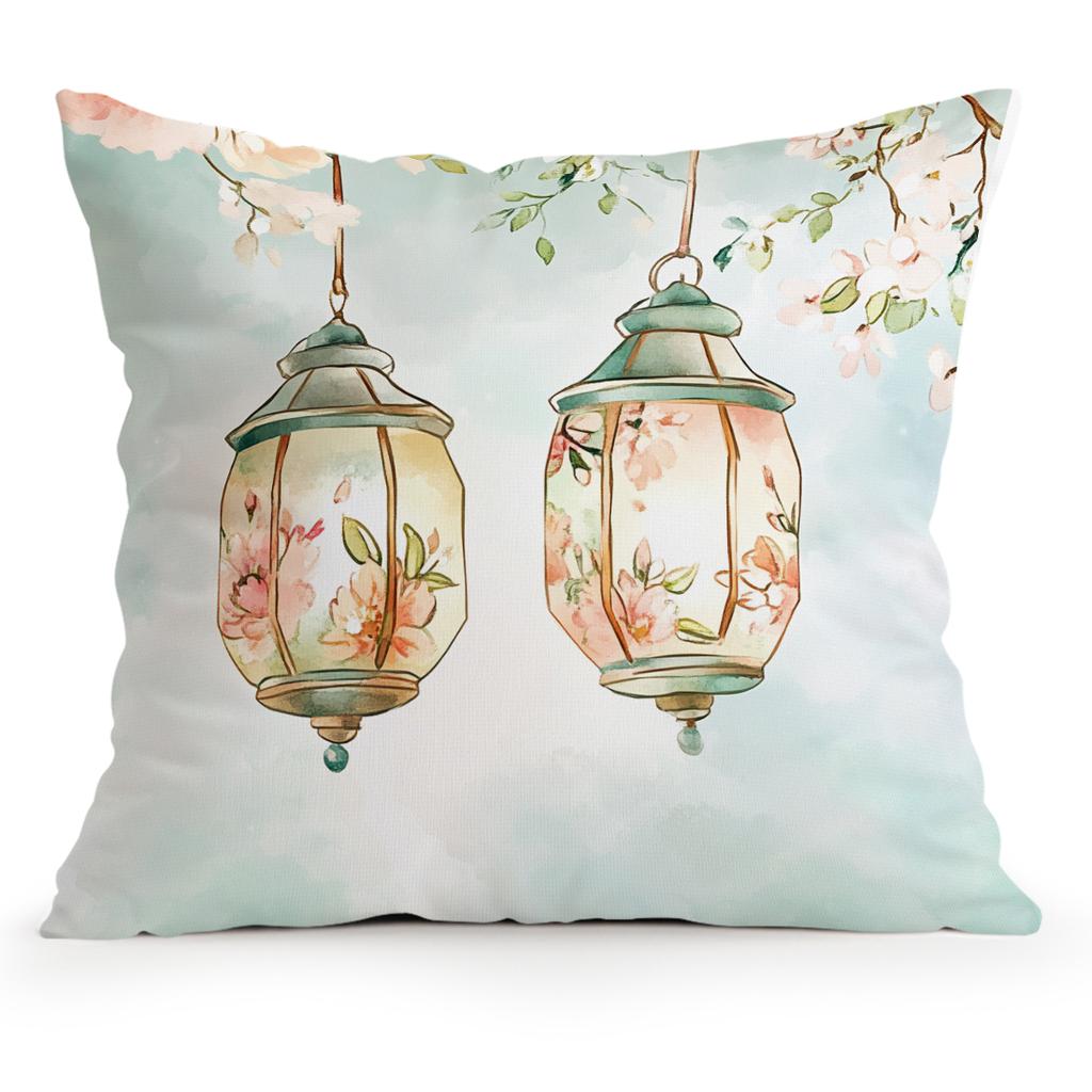 Ramadan Flowers Cushion Pillowcase Printed Polyester 40/45/50cm Throw Pillowcover Decorative Sofa Cushion Pillowslip Home Decor