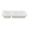 White Two-Compartment Disposable Lunch Box