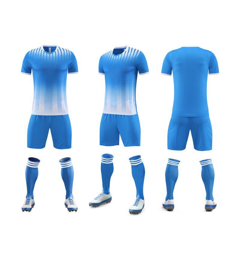 

Custom Quick-Dry Football Uniform Set for Adults & Kids - Short Sleeve, Breathable Sportswear for Training & Match Play XS середній синього кольору