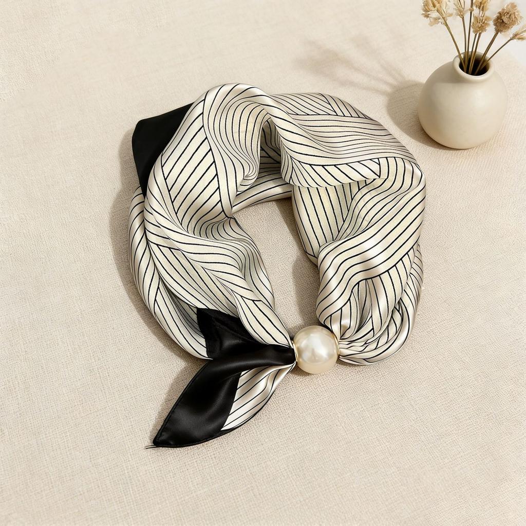 Fibbia magnetica premium foulard quadrato piccolo foulard foulard sciarpa lunga di seta abbinamento primavera ed estate camicia decorazione professionale foulard sottile all'ingrosso