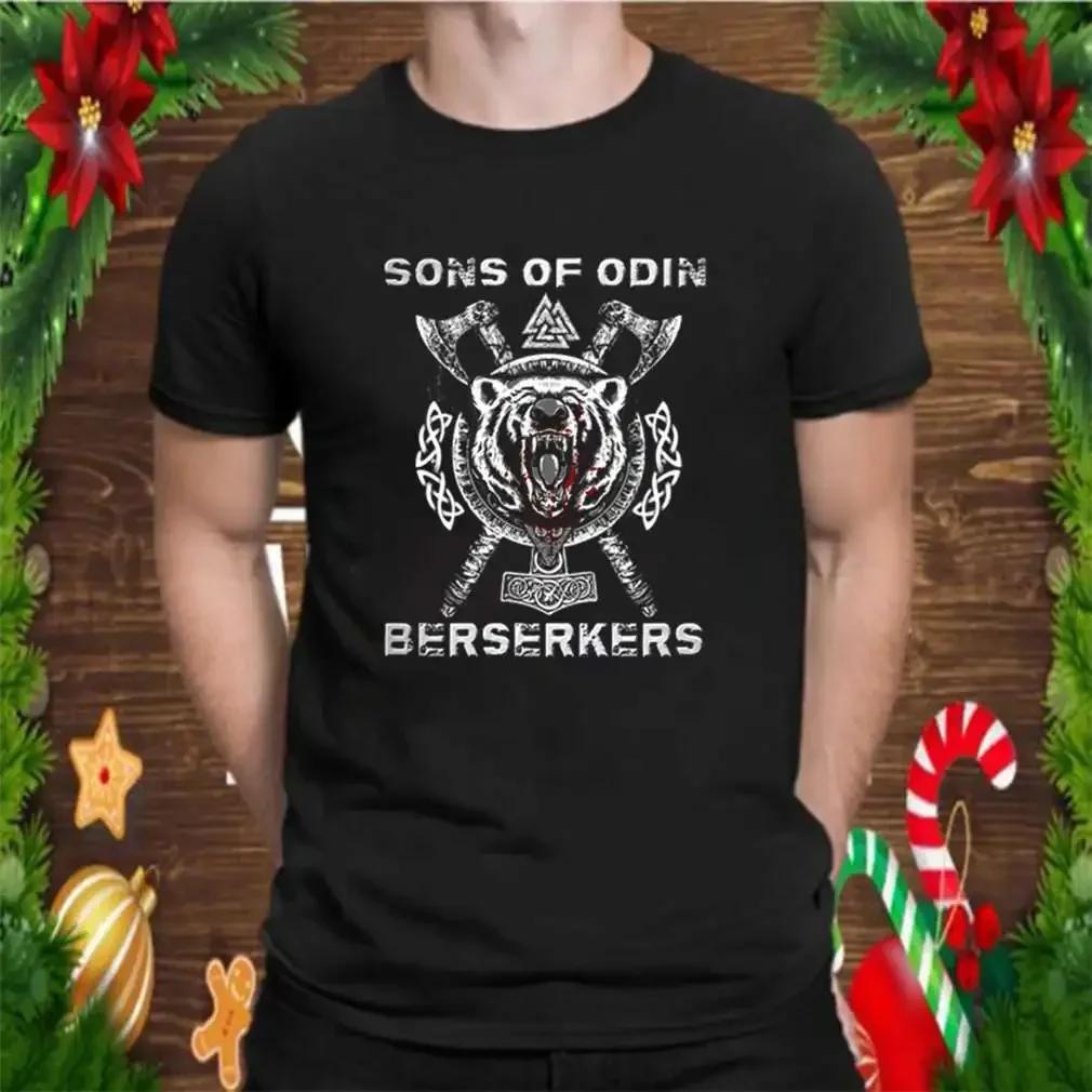 Nordic Warrior Bear Berserkers Sons of Odin TShirt 100 Cotton ONeck Short Sleeve Summer Casual Mens Tshirt Size S3XL S