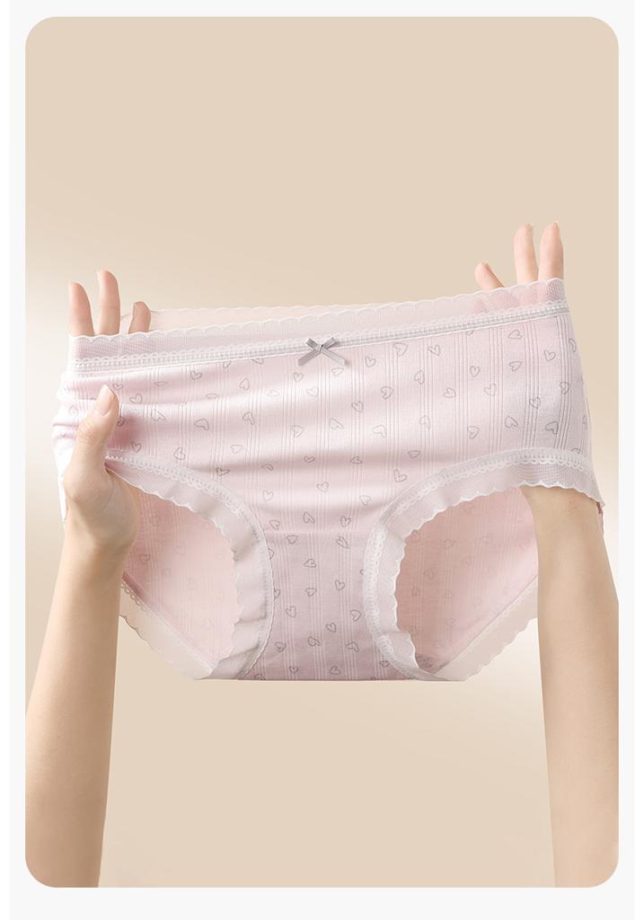 Fentengkoan Modal 4-piece set 10A antibacterial pure cotton crotch women's underwear waist bag hip jacquard triangle pants women