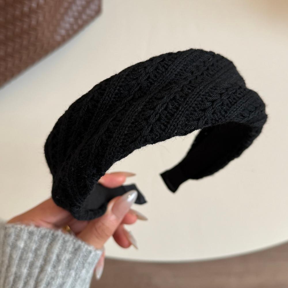 Knit Woolen Hairband Solid Color Warm Hair Band Cute Knitted Headband Winter