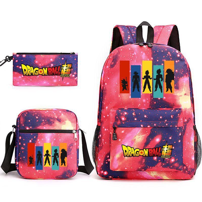 Dragon Ball Super Z Printed Backpack 3-Piece Set Casual Outdoor School Bag 3-Piece Set