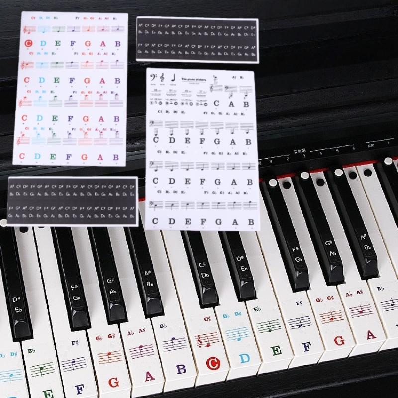 Newbie Piano Key Stickers Set for 88/61/54/49 Keys, Includes Removable Colorful Note Labels