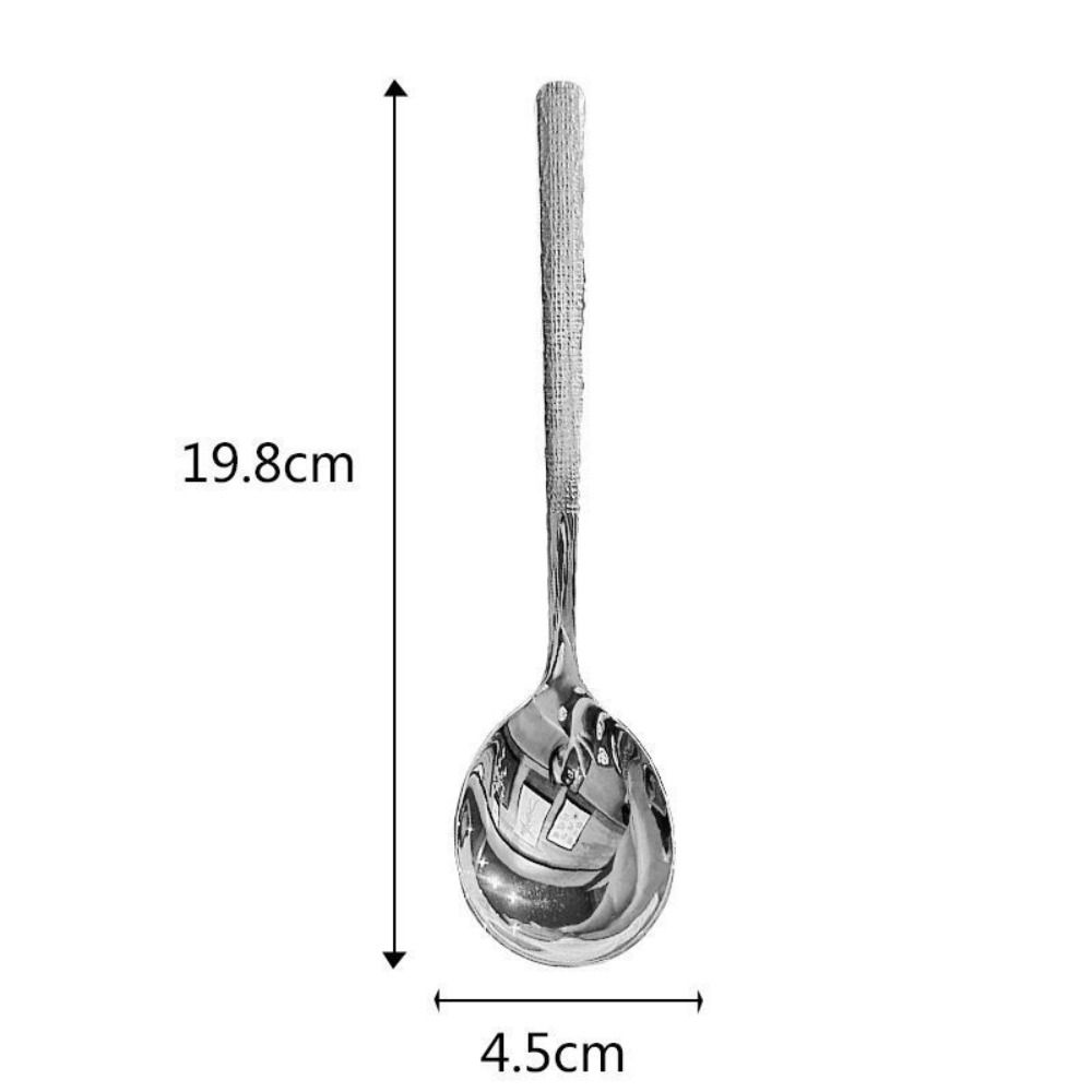 Long Handle Stainless Steel Soup Spoon Korean Dessert Spoon Dinner Spoon  Dining Table