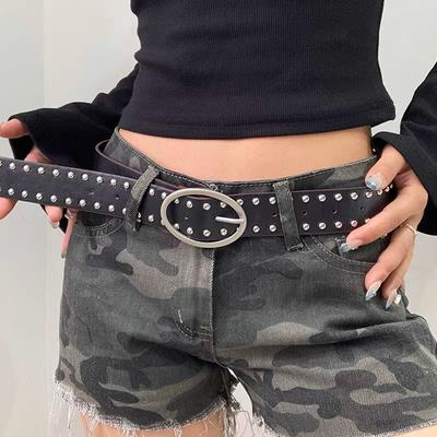 1pcs Waist Belt for Women, New Sexy Punk Jeans Belt, Niche Accessories Rivet High Street Leather Belt, F