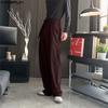 INCERUN Men Bandage Zip-up Waist Long Wide Leg Pants Casual Pockets Trousers