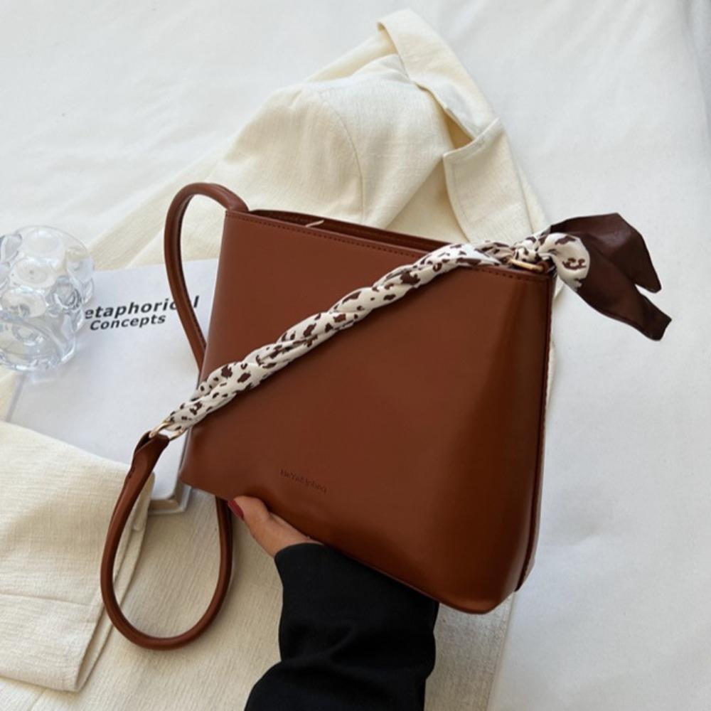PU Leather Small Square Bag Korean Style Single Shoulder Bag Vintage Underarm Bag  Office Worker