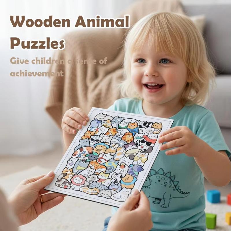 Irregular Wooden Jigsaw Puzzle Cute Animal Pattern High Difficulty Brain Teaser Toy For Kid Adults Educational Leisure Game Gift