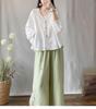 Spring/Summer Cotton Linen Jacquard Cardigan - Loose, Slim, Bat Sleeve, Sun Protection Long Sleeve Shirt