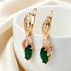 Yanbai Green Zircon Leaf Earrings - Luxury Retro Niche Long Style Jewelry