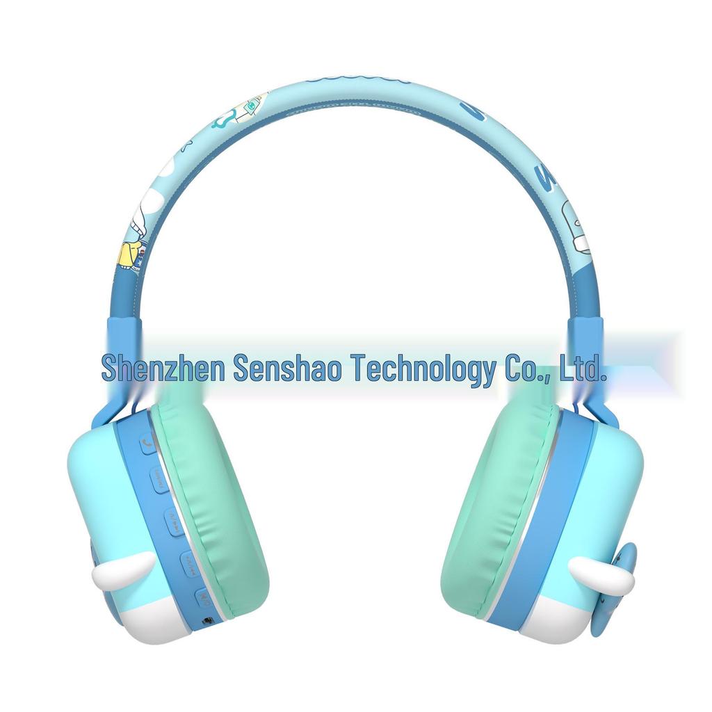 Women's Cartoon Wireless Bluetooth Over-Ear Headphones - Stereo Sound, Long Battery, 85dB