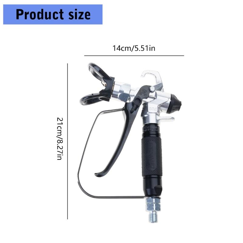 Airless Paint Sprayer Guns High Pressure Reversible Nozzle Safety Lock Comfort Handle Stainless Steel Painting Tool Guns