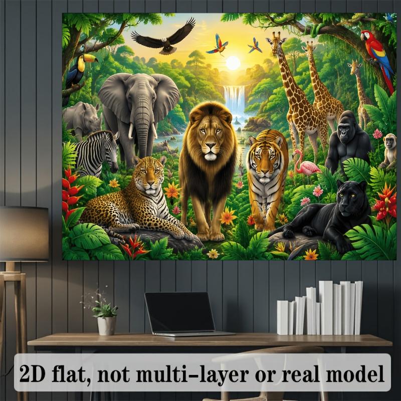 1Pcs Tropical Jungle Wildlife Waterfall Sunrise Decoration Background Nature Backdrop Decorations For Photo Studio Booth Party