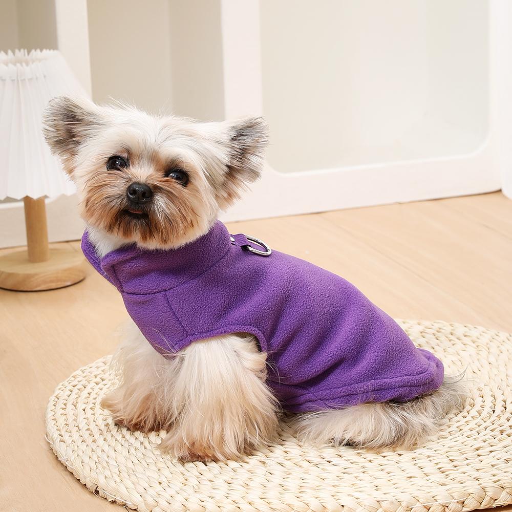 Warm Fleece Dog Clothes For Small Medium Dogs Cat Autumn Winter Jacket Puppy Vest Pullover With D-ring Chihuahua Pug Pet Outfits