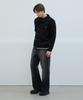 Nodu Collar Pocket Knit Jacket Cardigan [Black]