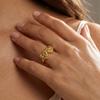 European and American fashion light luxury gold love copper ring female niche personality versatile ring hand ring
