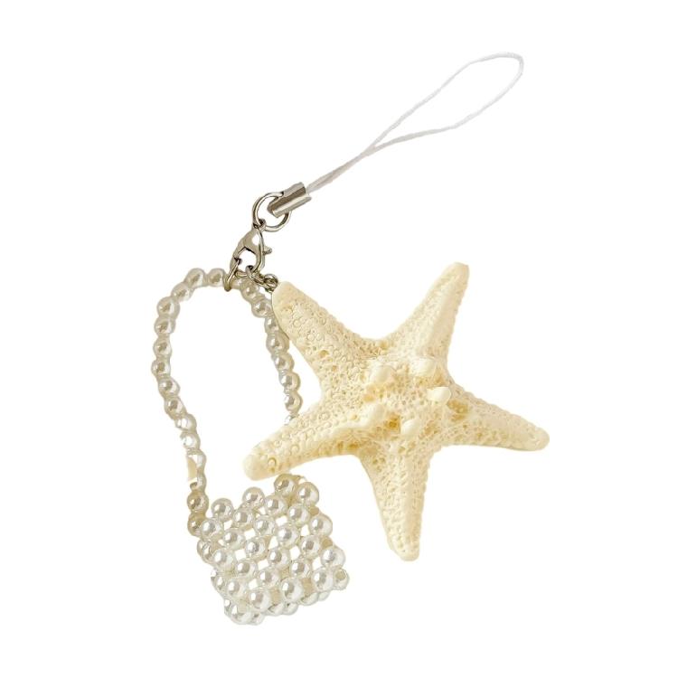 Zarter Seesternförmiger Schlüsselanhänger Handgewebte Perlen Ornament für Handtaschen Rucksäcke