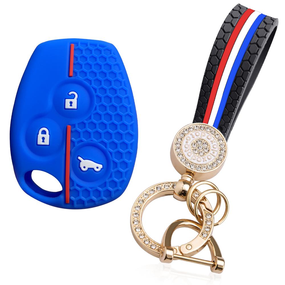 For Renault Logan Duster Clio Lll Traffic For Nissan Terrano Almera 2-Button Silicone Car Key Case Cap Cover Keychain Fob Shell