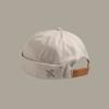 Unisex Solid Color Brimless Docker Cap Vintage Style Adjustable Dome Melon Cap Cotton Brimless Hat For Men Women