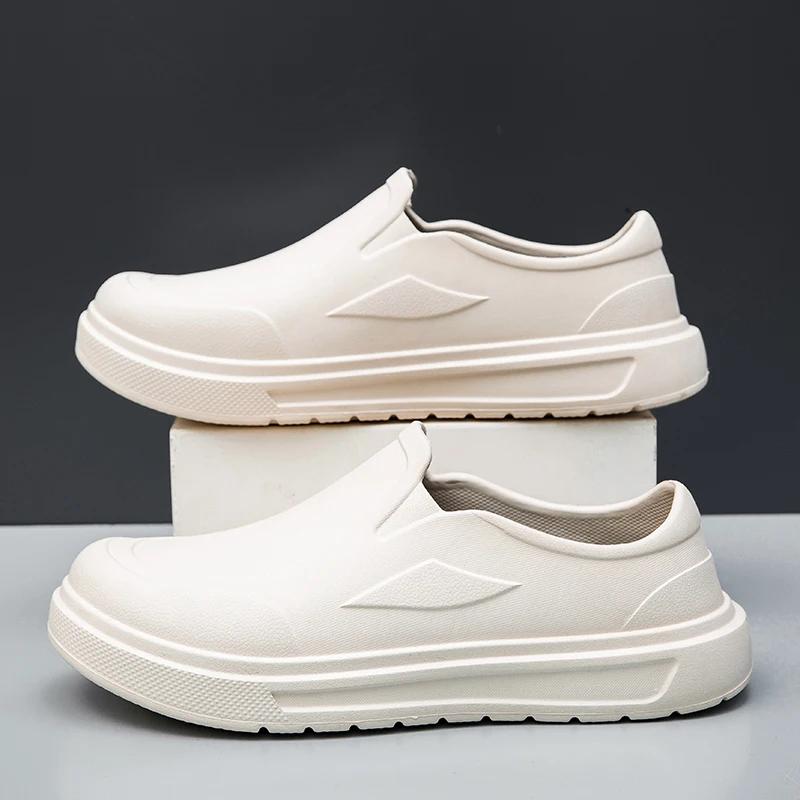 Pantofi de Bucătar pentru Bărbați Antiderapanți Rezistenți la Ulei Rezistenți la Murdărie Pantofi de Lucru Uscare Rapidă cu Talpă Groasă Pantofi de Ploaie Mărimi Mari Saboți Respirabili