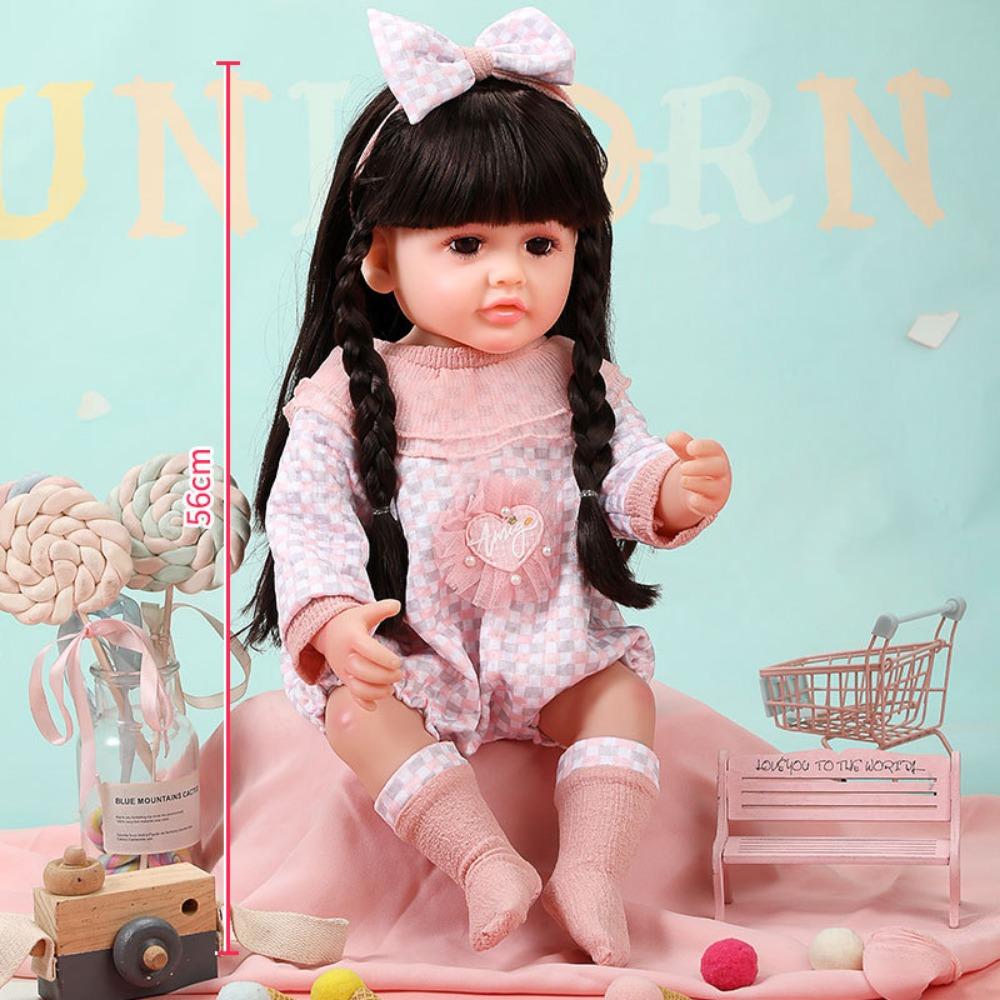 56Cm Reborn Simulation Barbie Gift Doll Baby Soft Gel Girl Toy Set Children's Doll